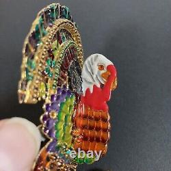 Vintage 1990's Lunch At The Ritz Turkey Thanksgiving Articulated Brooch Pin 5x4