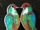 Vintage. 925 Mexican Silver Enamel Brooch Brightly Colored Love Birds Signed Jf