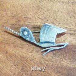 Vintage 925 Peru Graziella Laffi Sterling Silver Modernist Bird Brooch Pin