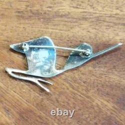 Vintage 925 Peru Graziella Laffi Sterling Silver Modernist Bird Brooch Pin