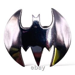 Vintage 925 Sterling Silver Batman Bat-Signal Brooch Pin Signed By TAXCO Mexico