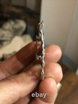 Vintage 925 Sterling Silver Sparrow bird Open Work Pin Brooch Pendant 10.9g