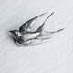 Vintage 935 Argentium Silver Antique Swallow Bird Awesome Excellent Brooch