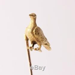Vintage 9ct Gold Pigeon Stick Tie Pin / Bird Brooch in Gift Box