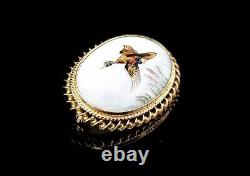 Vintage 9ct gold Essex crystal flying duck brooch
