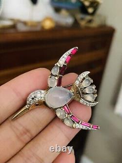 Vintage Alfred Philippe 1950s Crown Trifari Jewels Jelly Belly Bird brooch