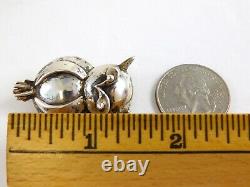 Vintage Algeo Sterling Silver Owl Pin Modernist Design Brooch 925 Bird 1 5/8 In