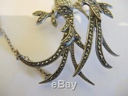 Vintage Australian Lega Sterling Silver Bird of Paradise Marcasite Brooch