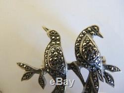 Vintage Australian Lega Sterling Silver Bird of Paradise Marcasite Brooch