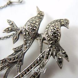 Vintage Australian Lega Sterling Silver Marcasite Bird of Paradise Brooch 514