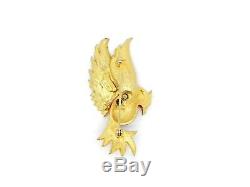 Vintage BOUCHER Signed and Numbered Gold Tone Enamel Bird Pin Brooch 2.25 13.5g
