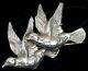 Vintage Beautiful Sterling Silver Two Flying Dove Birds Brooch Pin About 4 Grams