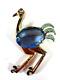 Vintage Brooch Coro Bird Ostrich Blue Glass Signed Figural Estate