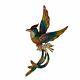 Vintage Brooch Pin Large Phoenix Bird Streamertail Rainbow Colored Rhinestones