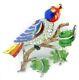 Vintage Coro Enamel Bird On A Branch Pin Big Pave Rs Colorful Brooch So Tweet