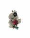 Vintage Crown Trifari Alfred Philippe Ruby Jelly Belly Bird Brooch 1940s