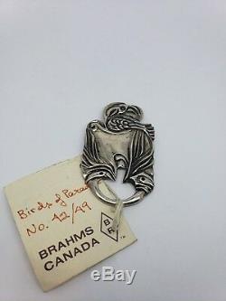 Vintage C. Frenay Brahms Canada Sterling Silver Birds Of Paradise Pin Brooch