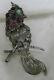 Vintage Carmen Beckmann Taxco Silver Turquoise Garnet Parrot Bird Brooch Pin