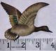 Vintage Carved Wood Takahashi Style Bird Duck Brooch Pin Green Winged Teal E