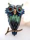 Vintage Chinese Export 800 Silver Filigree Enamel Owl Bird Brooch Pin