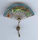 Vintage Chinese Sterling Enamel Fire-breathing Bird Fan Dangle Pin Brooch