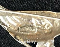 Vintage Cini Sterling Silver Hawaiian Honeycreeper Bird Brooch Pin Gumps