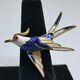 Vintage Crown Trifari Richly Enameled Flying Bird Figural Brooch Pin Vtg Euc