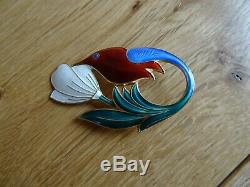 Vintage David Andersen Norway Sterling Silver Enamel Hummingbird Bird Brooch