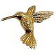 Vintage Diamond Humming Bird Solid 14k Yellow Gold Brooch Pin 1.84 Grams