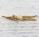 Vintage Eagle Designer Signed 14k Yellow Gold Brooch Pin Pretty Luxury
