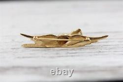 Vintage Eagle Designer Signed 14K Yellow Gold Brooch Pin Pretty Luxury