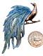 Vintage Enameled Bird Of Paradise Fantasy Bird Figural Brooch