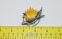 Vintage Estate Ming's Sterling Silver Bird Pin Brooch 2 1/4