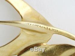 Vintage Estate Tiffany & Co 14K Gold Swallow Birds Brooch