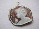 Vintage Exquisite 9 Kt Gold Cameo Brooch Pin Pendant Girl With Birds