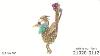 Vintage Fanciful Fifties Gold Bejeweled Bird Brooch Adin N 21020 0112