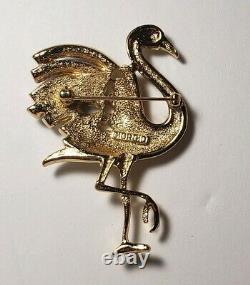 Vintage Figural Bird Heron GIORGIO Duchess of Windsor Swarovski Crystal Brooch