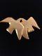 Vintage French Nina Ricci Gold Plated L'air Du Temps Double Doves Bird Brooch