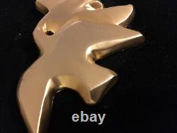 Vintage French Nina Ricci Gold Plated L'Air du Temps Double Doves Bird Brooch