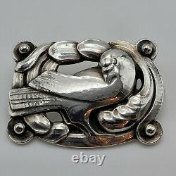 Vintage Georg Jensen 209 Sterling Silver Bird, Dove Brooch, Pin Denmark, 925, GI