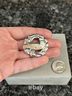 Vintage Georg Jensen Denmark Wreath Dove Bird Sterling Silver Brooch Pin # 165