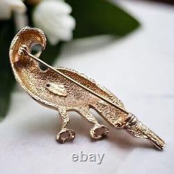 Vintage Giovanni Parrot Brooch Enamel, Rhinestone Avian Masterpiece