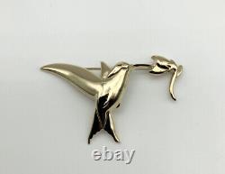Vintage Givenchy Gold Tone Hummingbird Statement Brooch RARE