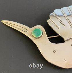 Vintage Graziella G Laffi Peru Sterling Silver Modernist Bird Pin Brooch 21 gr