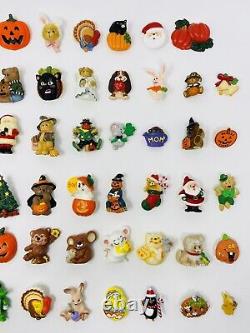 Vintage Hallmark Halloween, Christmas, Easter, Thanksgiving Brooch Pin Lot