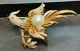 Vintage Handmade 14 K Bird Brooch With Approx. 100 Diamonds And South Sea Pearl