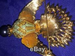 Vintage Hard To Find Joan Rivers Rhinestone Hummingbird Bird Brooch