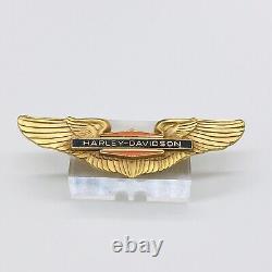 Vintage Harley Davidson Gold Tone Eagle Wings Brooch Pin 3