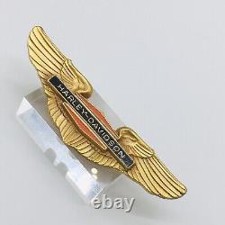 Vintage Harley Davidson Gold Tone Eagle Wings Brooch Pin 3