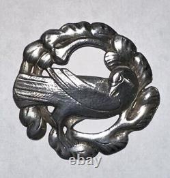 Vintage Heavy Arts & Crafts Georg Jensen Style Sterling Silver Dove Brooch